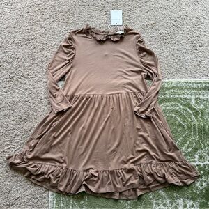 NWT Down East Wheat Fields Dress Coffee